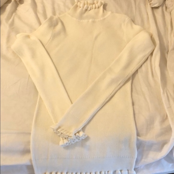White ruffle turtleneck - Picture 1 of 4